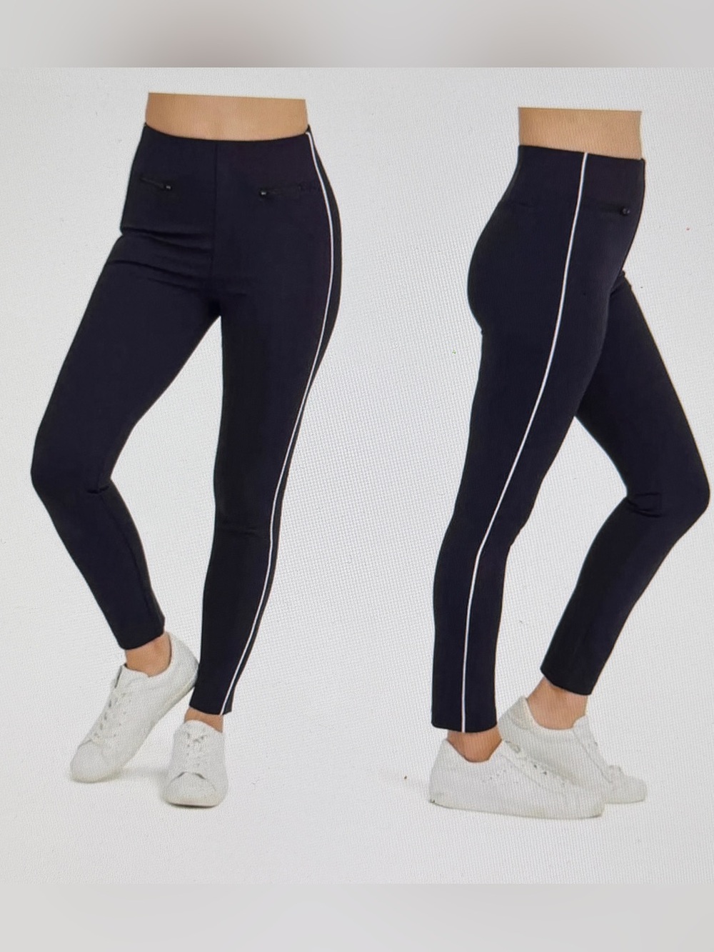 SPANX Navy The Perfect Pant, Ankle Piped Skinny, Pull-On Women’s Medium M